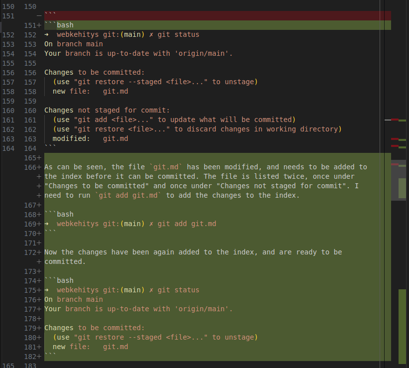 Visual Studio Code git diff